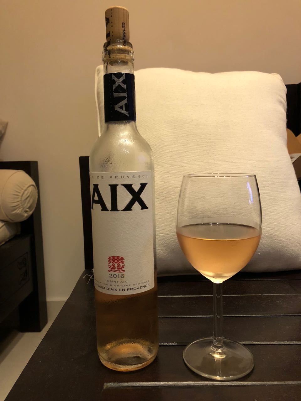 AIX Rosé 2016 bottle and glass