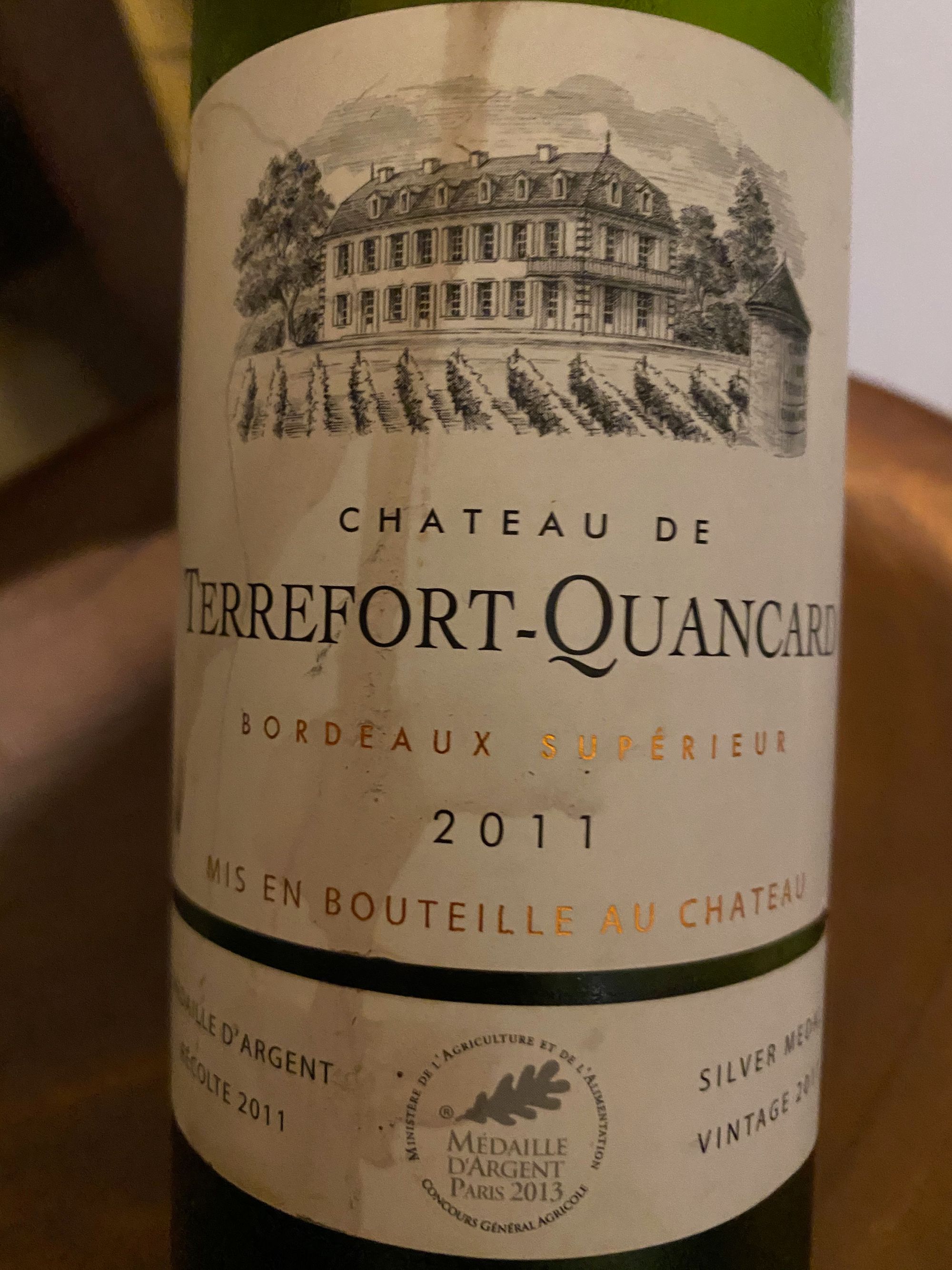 Château De Terrefort-Quancard Bordeaux Supérieur 2011