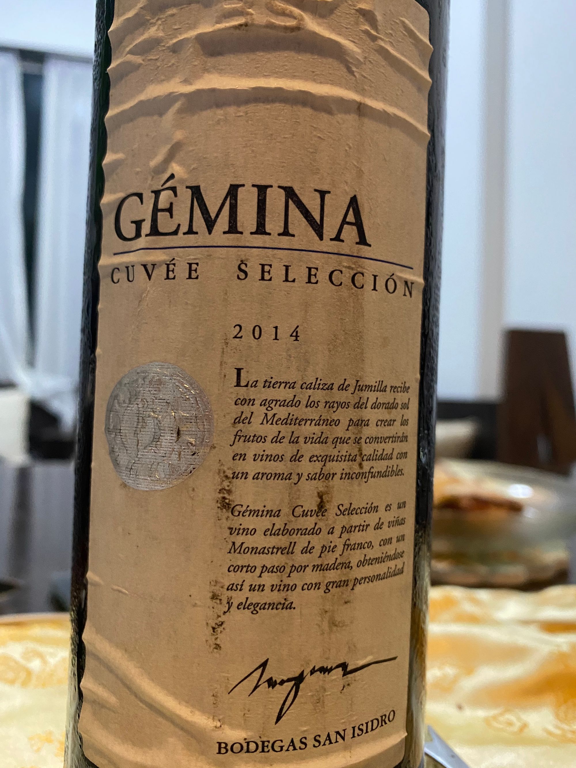 Gémina Cuvée Selección 2014 - Bodegas San Isidro (BSI) - DOP Jumilla - front label